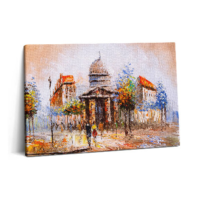 Obraz canvas 60x40 Malarstwo - kolorowy miejski bałagan artystyczny