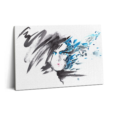 Obraz canvas 60x40 Kobieta mierzy się z abstrakcją