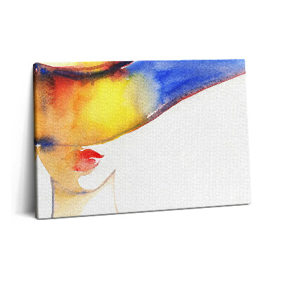 Obraz canvas 60x40 Kobieta w kapeluszu