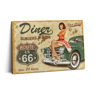 Obraz canvas 60x40 Vintage plakat Route 66