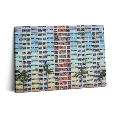 Obraz canvas 60x40 Kolorowy budynek w Hongkongu