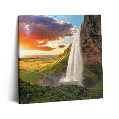 Foto obraz na płótnie 60x60 Wodospad na Islandii