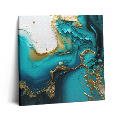 Obraz canvas 60x60 Turkusowa abstrakcja
