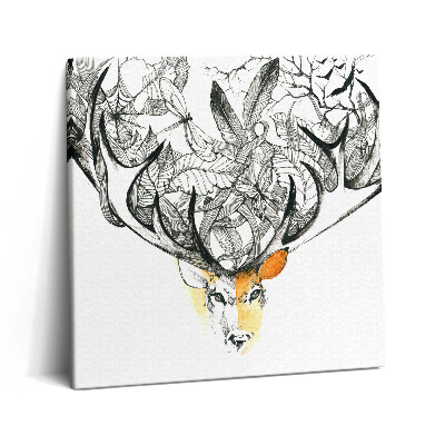 Obraz canvas 60x60 Ilustracja zwierząt i przyrody - jelenie