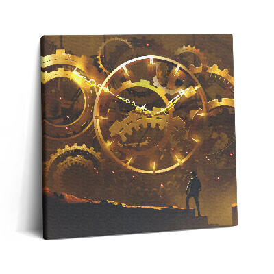 Foto obraz ze zdjęcia 60x60 Ilustracja przedstawiająca złoty mechanizm zegarowy