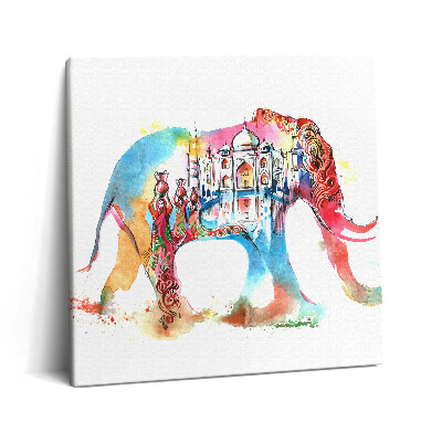 Foto obraz na płótnie 60x60 Kultura Indii - Abstrakcja Słoni