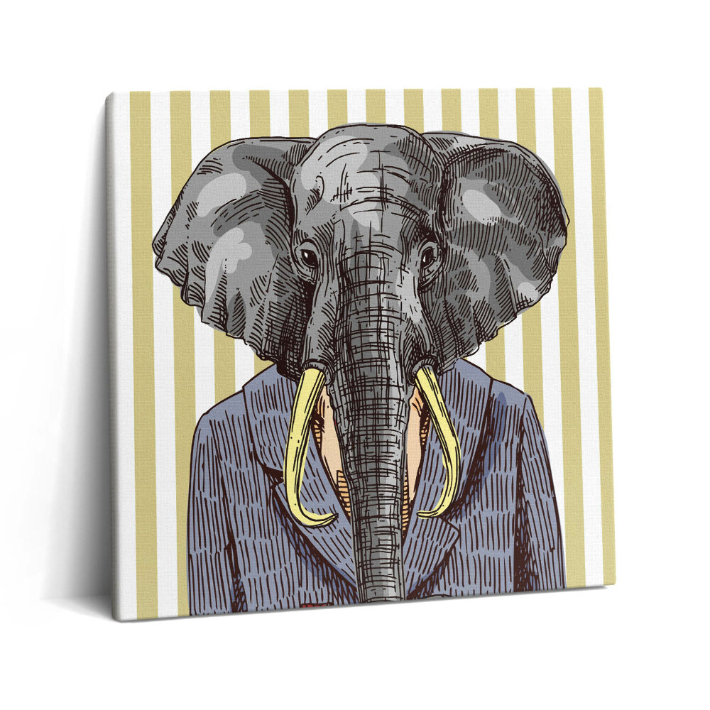 Foto obraz canvas 60x60 Słoń w kurtce