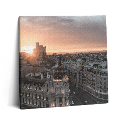 Foto-obraz canvas 60x60 Panorama starego miasta i zachodu słońca