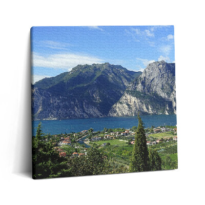 Foto-obraz canvas 60x60 Zielone drzewa przed miastem