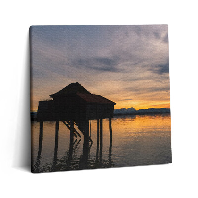 Obraz canvas 60x60 Zachód słońca nad Jeziorem Bodeńskim