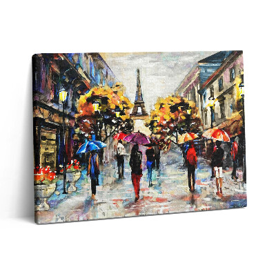 Fotoobraz canvas 80x60 Ulice Eiffla Nova - malowana jesień