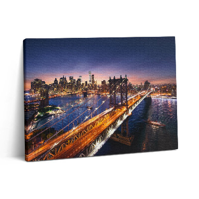 Fotoobraz canvas 80x60 Nowy Jork - zachód słońca nad Manhattanem