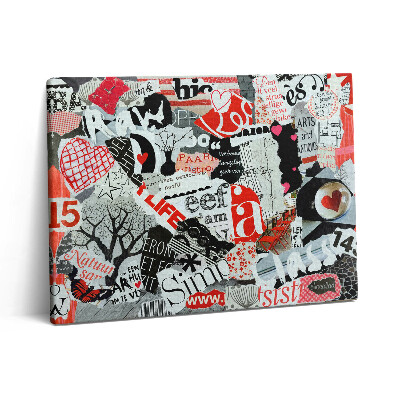 Fotoobraz canvas 80x60 Moodboard z sercami