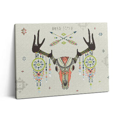 Obraz na płótnie 80x60 Czaszka jelenia i łapacz snów