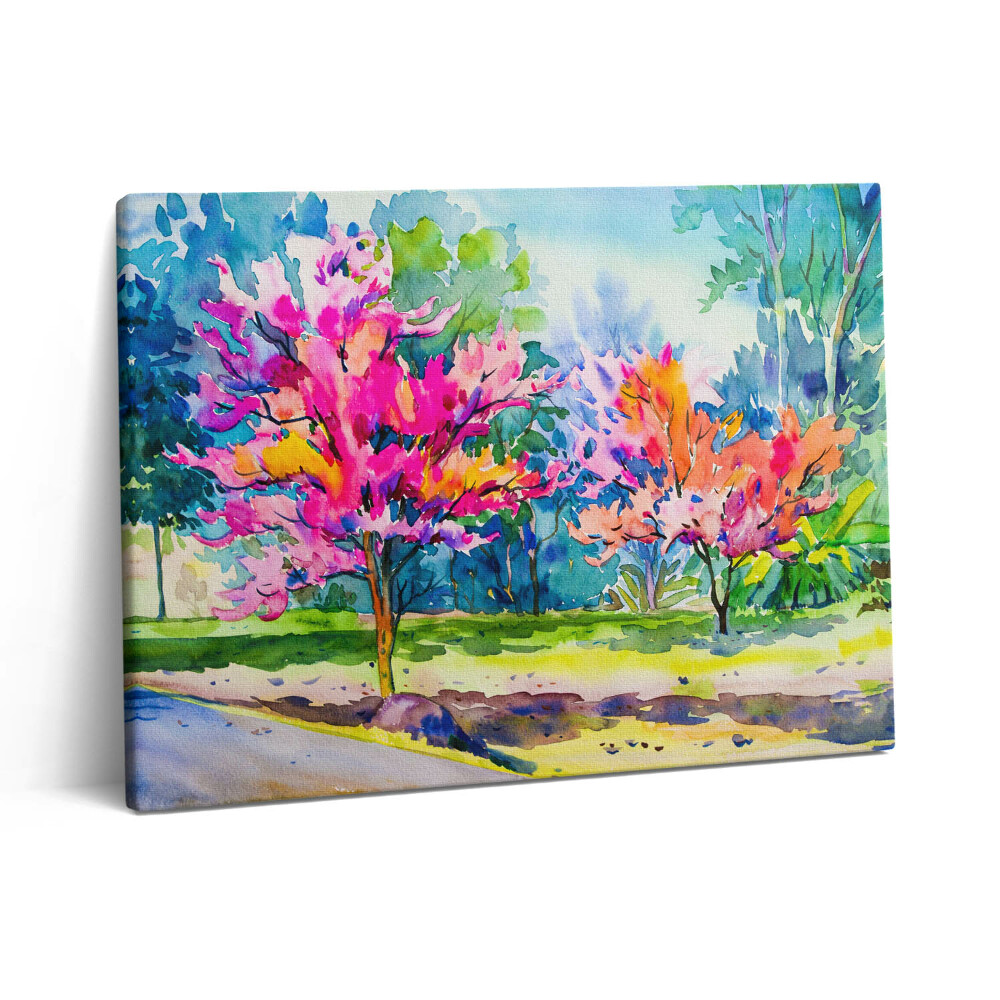 Nowoczesny obraz na płótnie 80x60 Streszczenie kolorowe drzewa