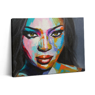 Nowoczesny obraz na płótnie 80x60 Twarz kolorowej kobiety