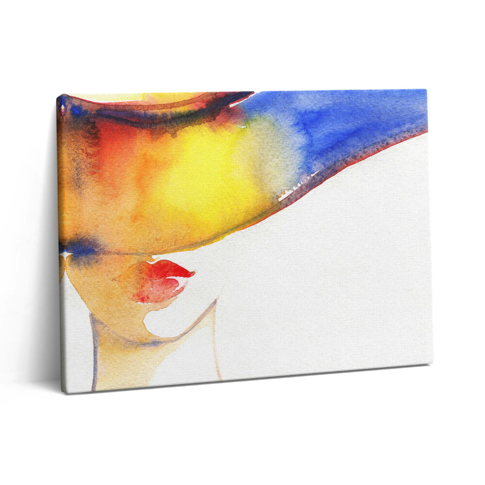 Nowoczesny obraz na płótnie 80x60 Kobieta w kapeluszu