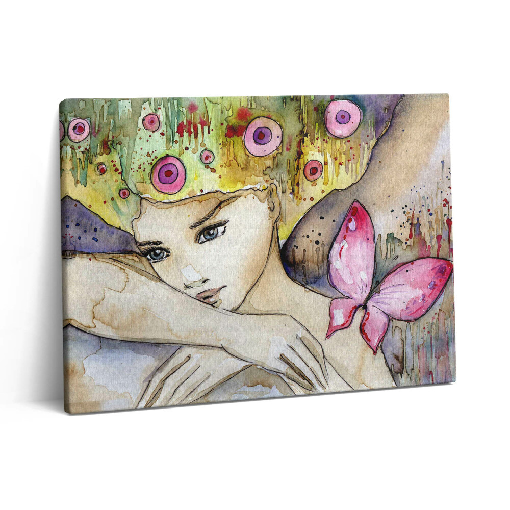 Obraz na płótnie 80x60 Kobieta z farbowanymi włosami