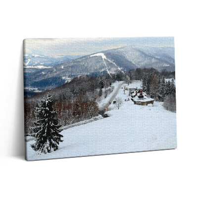 Fotoobraz canvas 80x60 Beskid Śląski Ustroń zima