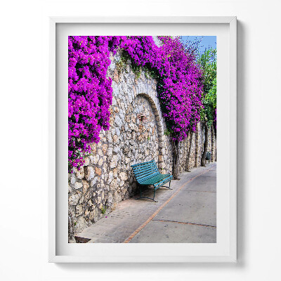 Obraz w ramce Droga z kwiatami na Capri we Włoszech