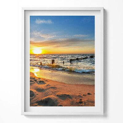 Obraz w ramce Wschód słońca nad morzem