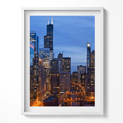Obraz w ramce Światła budynków wielkiego miasta