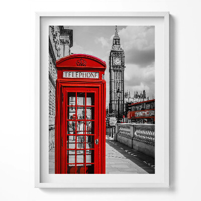 Obraz w ramce Czarwona budka telefoniczna i Big Ben - Wielka Brytania