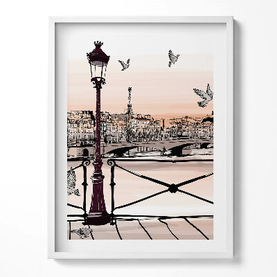 Obraz w ramce Zachód słońca nad Sekwaną