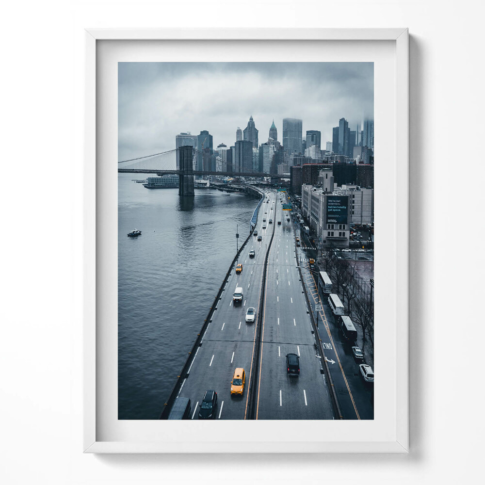 Obraz w ramce Miejska ulica z lotu ptaka