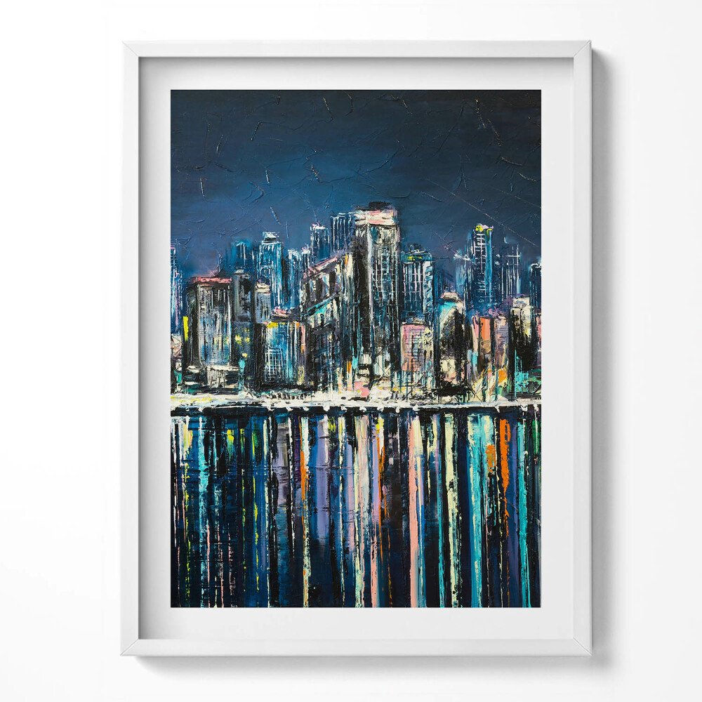 Obraz w ramce Kraina kwiatów - fantasy nadmorskiego miasta