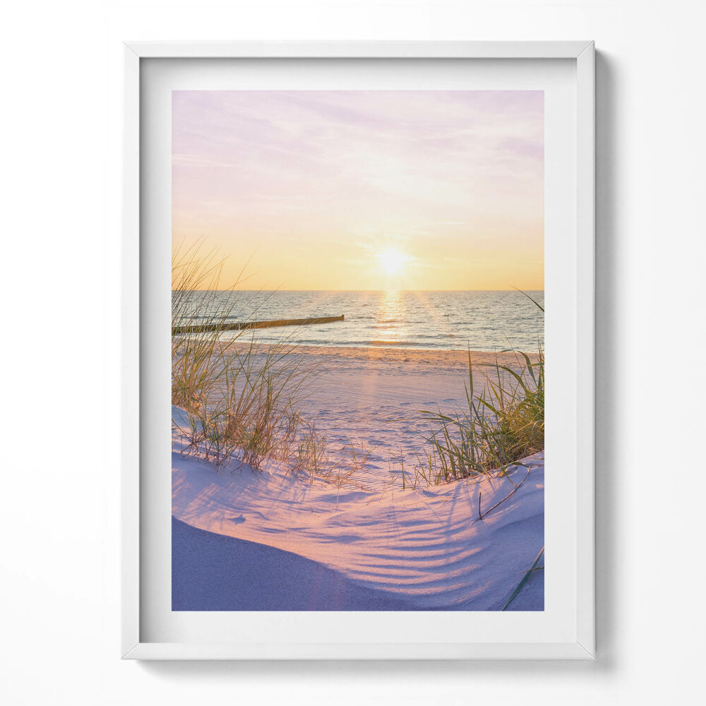 Obraz w ramce Polskie Morze - plaża w promieniach słońca