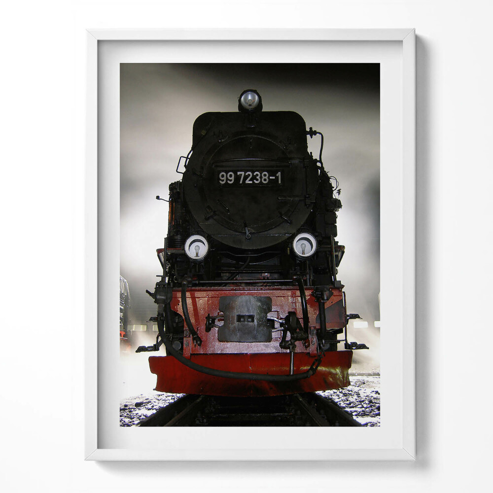 Obraz w ramce Lokomotywy nocą