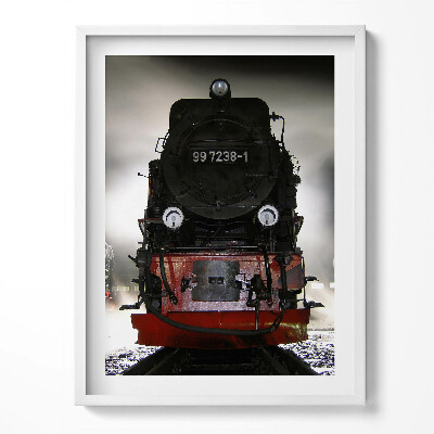 Obraz w ramce Lokomotywy nocą