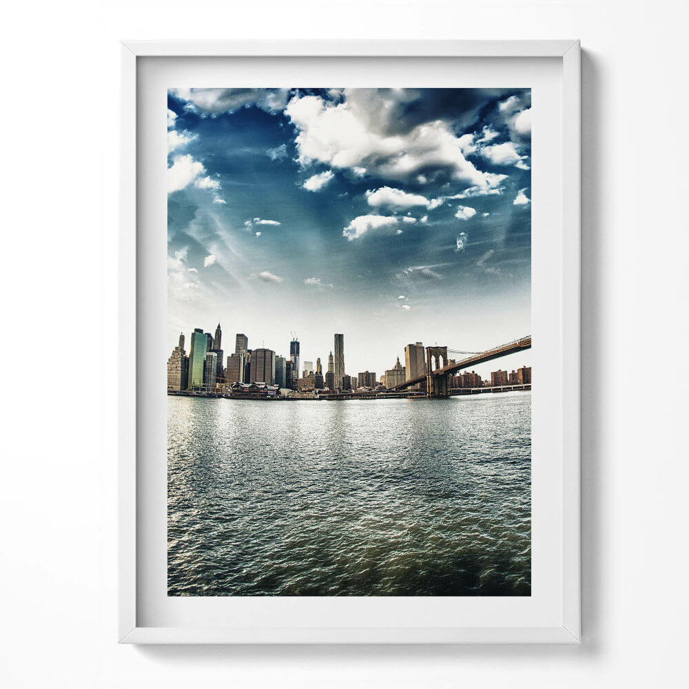 Obraz w ramce Miasto i most Brookliński