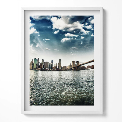 Obraz w ramce Miasto i most Brookliński