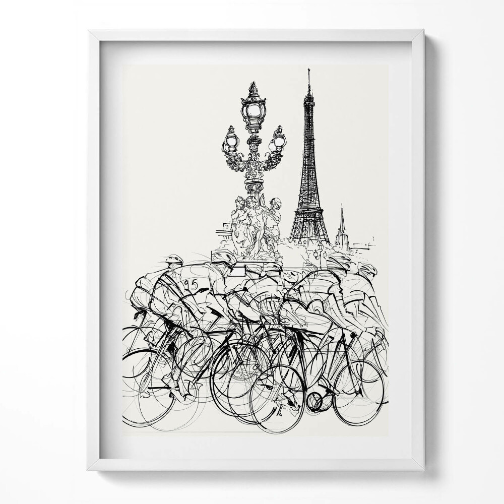 Obraz w ramce Abstrakcja wyścig kolarski