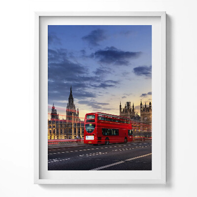 Obraz w ramce Czerwony autobus w Londynie