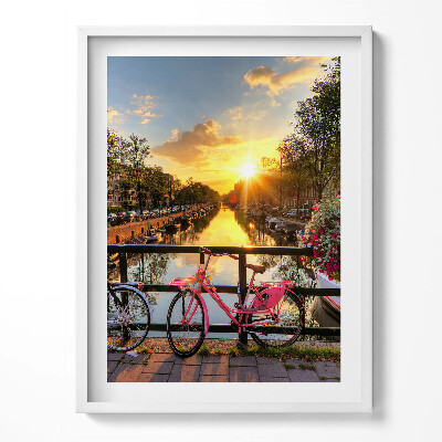 Obraz w ramce Wschód słońca nad Amsterdamem