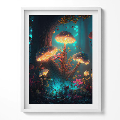 Obraz w ramce Las i magiczne grzyby