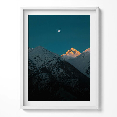 Obraz w ramce Zachód słońca w górach