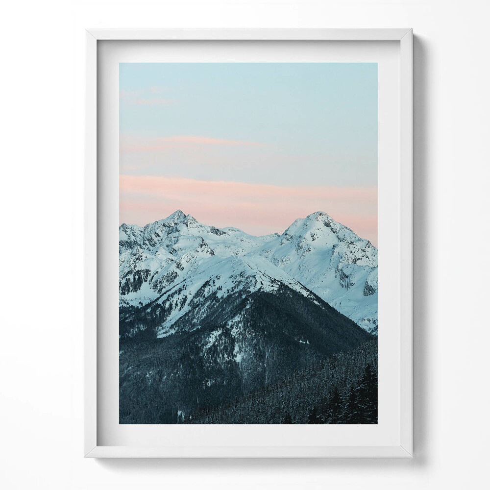 Obraz w ramce Pasmo górskie zimą