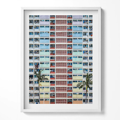 Obraz w ramce Kolorowy budynek Hong Kong