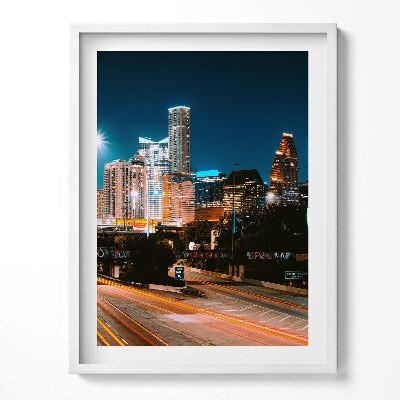 Obraz w ramce Miasto nocą Houston