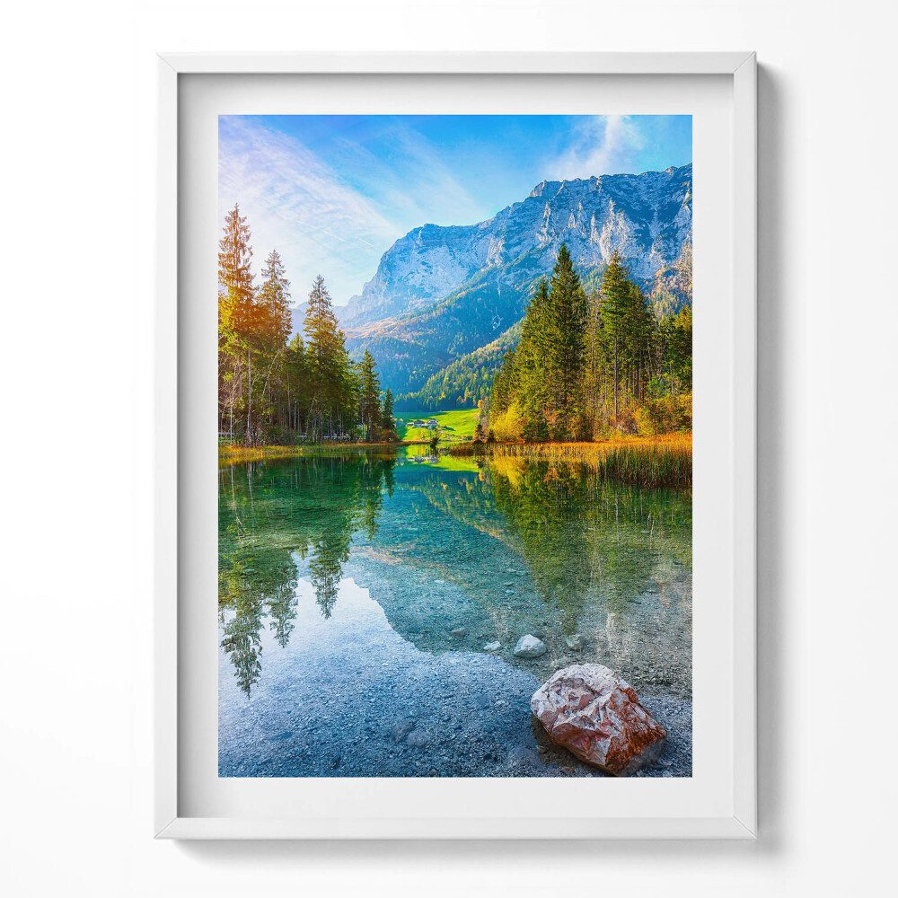 Obraz w ramce Rzeka góry Krajobraz