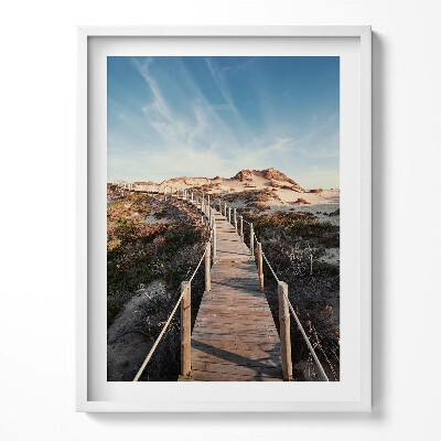 Obraz w ramce Letni pejzaż i drewniana droga