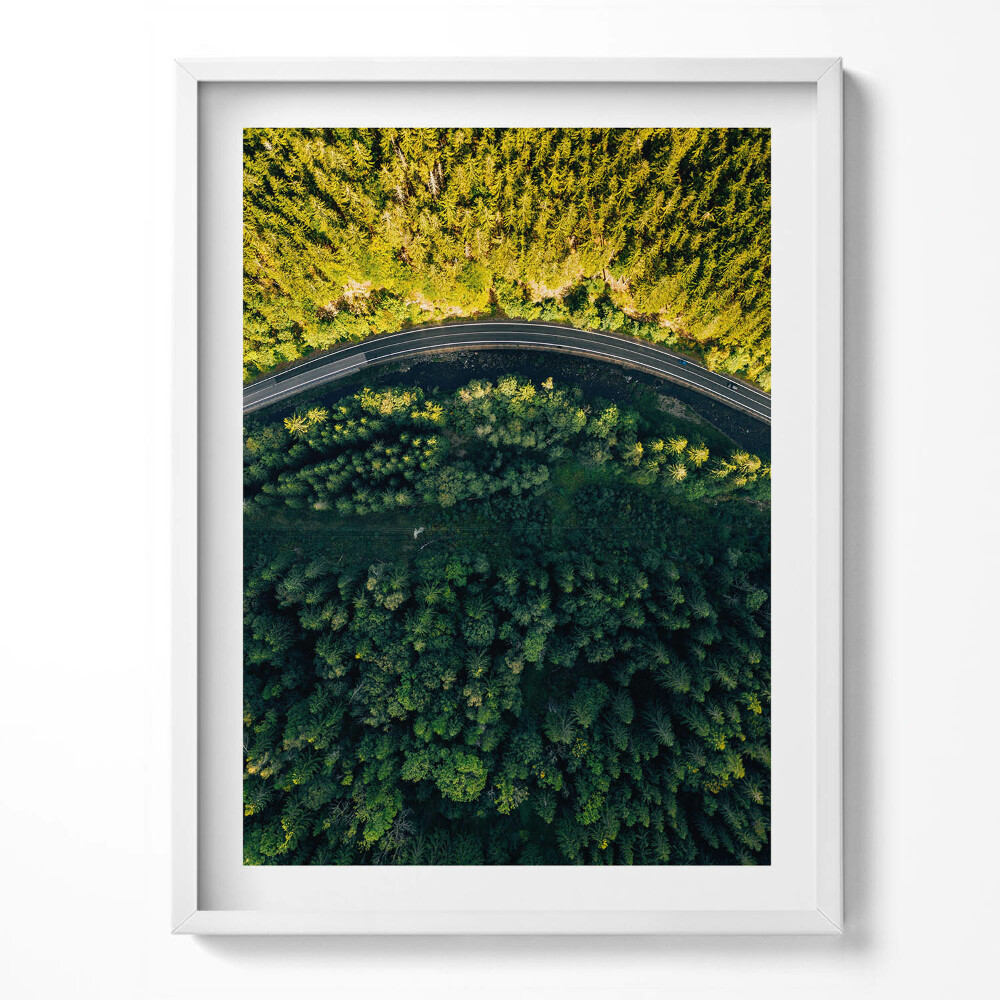 Obraz w ramce Las z drona - góra Śnieżka