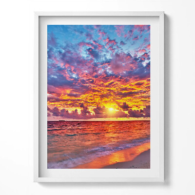 Obraz w ramce Zachód słońca nad morzem