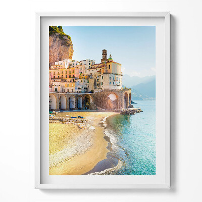 Obraz w ramce Nadbrzeże z plażą i morzem Włochy