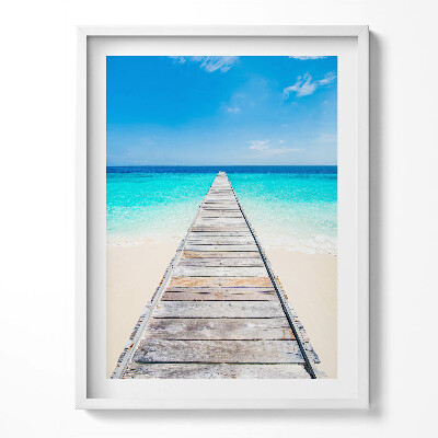 Obraz w ramce Pejzaż drewniane molo i ocean