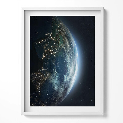 Obraz w ramce Planeta Ziemia widziana z kosmosu